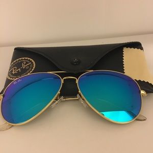 Authentic Ray-Ban blue flash lens aviators